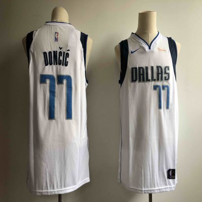 Men's Dallas Mavericks #77 Luka Doncic White Swingman Stitched NBA Jersey