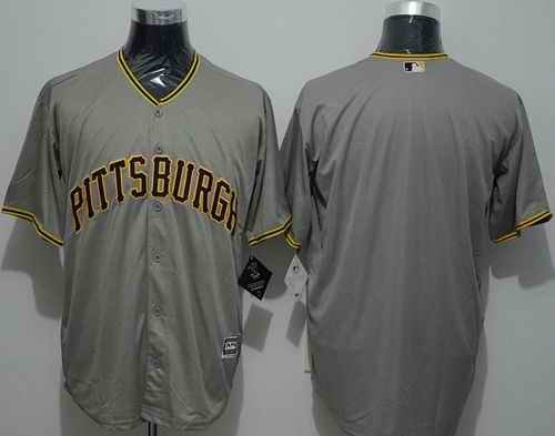 Pirates Blank Grey New Cool Base Stitched MLB Jersey