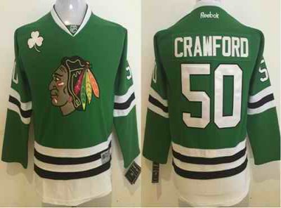 Blackhawks #50 Corey Crawford Green Stitched Youth NHL Jersey