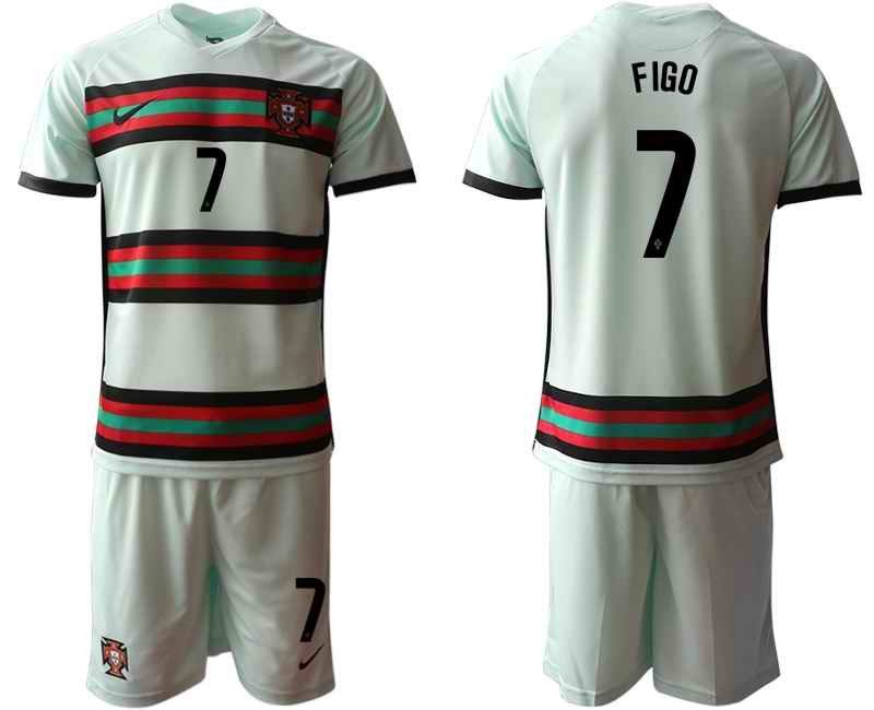 Portugal #7 Figo Away Kid Soccer Country Jersey