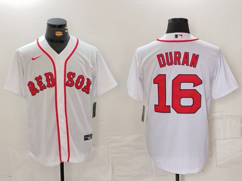 Men's Boston Red Sox #16 Jarren Duran White Stitched Baseball Jersey