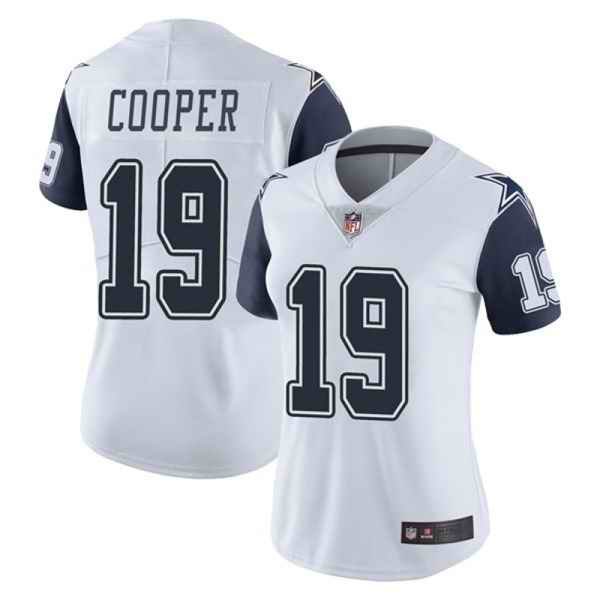 Women's Dallas Cowboys #19 Amari Cooper White Vapor Untouchable Limited Stitched Jersey'Run Small'