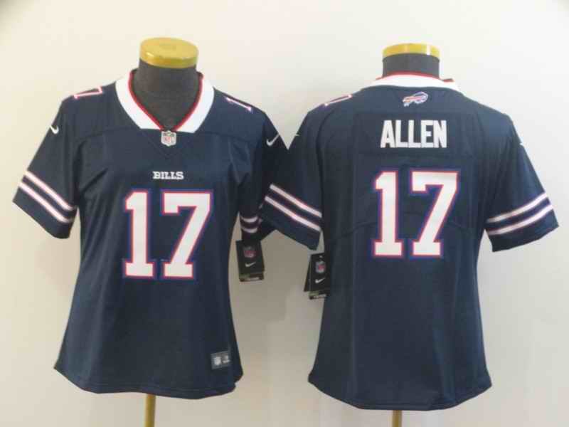 Women's Buffalo Bills #17 Josh Allen Navy Inverted Legend Stitched NFL Jersey