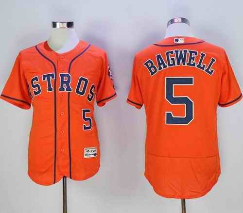 Astros #5 Jeff Bagwell Orange Flexbase Authentic Collection Stitched MLB Jersey