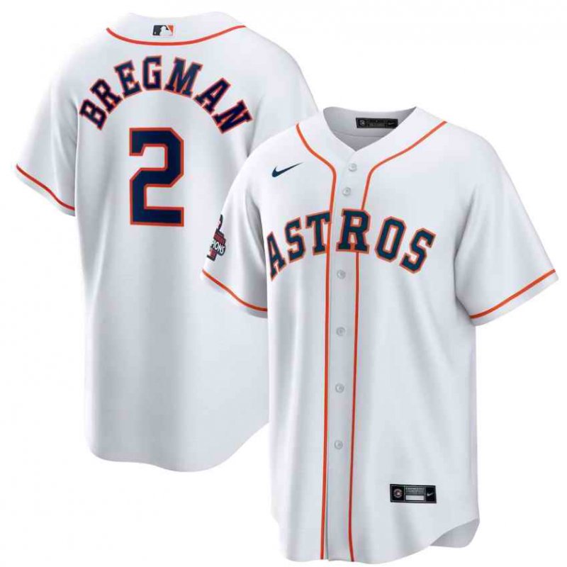 Youth Houston Astros #2 Alex Bregman White 2022 World Series Champions Home Stitched BaseballJersey