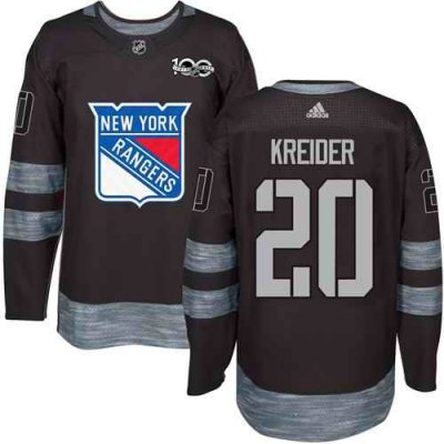 Rangers #20 Chris Kreider Black 1917-2017 100th Anniversary Stitched NHL Jersey