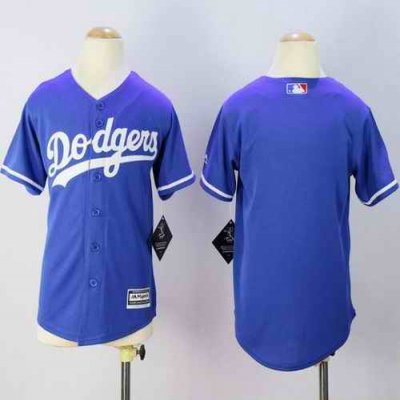 Dodgers Blank Blue Cool Base Stitched Youth MLB Jersey