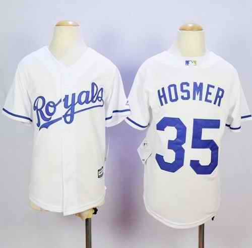 Royals #35 Eric Hosmer White Cool Base Stitched Youth MLB Jersey