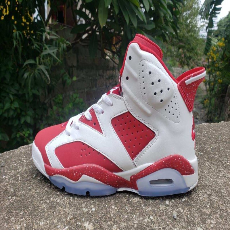 Men's Running Weapon Air Jordan 6 Red/White Shoes 043