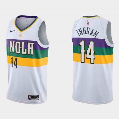 Men's New Orleans Pelicans #14 Brandon Ingram White Stitched Jersey