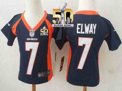 Toddler Nike Broncos #7 John Elway Navy Blue Alternate Super Bowl 50 Stitched NFL Elite Jersey