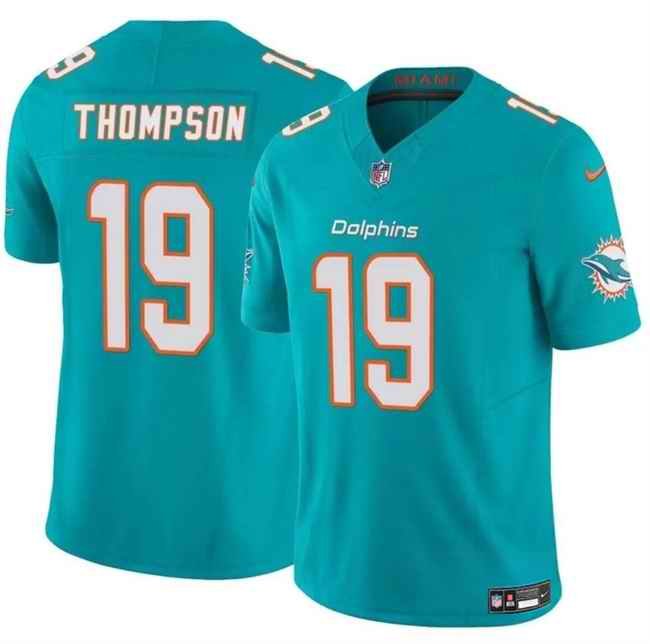 Men's Miami Dolphins #19 Skylar Thompson Aqua 2024 F.U.S.E Vapor Limited Stitched Football Jersey