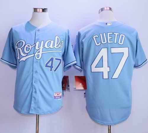 Royals #47 Johnny Cueto Light Blue Alternate 1 Cool Base Stitched MLB Jersey