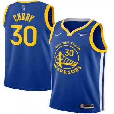 Men's Golden State Warriors #30 Stephen Curry 75th Anniversary Royal Stitched Basketball Jersey