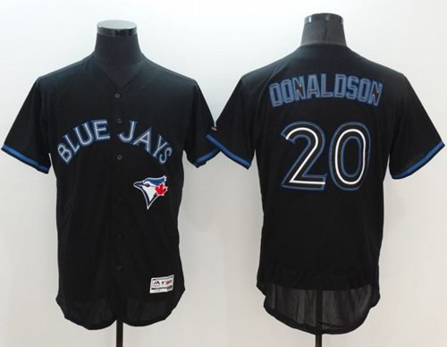 Blue Jays #20 Josh Donaldson Black Fashion Flexbase Authentic Collection Stitched MLB Jersey