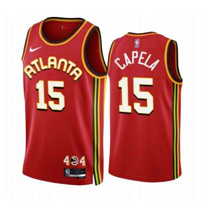 Men's Atlanta Hawks #15 Clint Capela 2022/23 Red Icon Edition Stitched Jersey