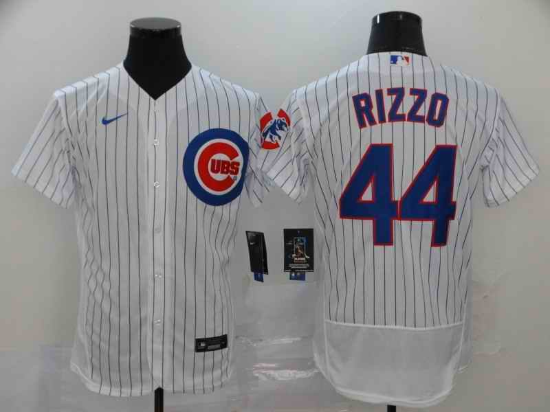 Men's Chicago Cubs #44 Anthony Rizzo White Flex Base Stitched MLB Jersey