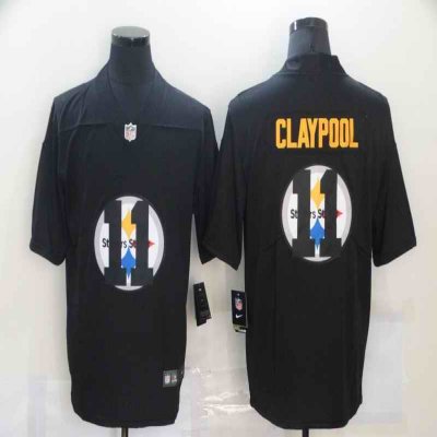 Men's Pittsburgh Steelers #11 Chase Claypool Black Shadow Logo Limited Stitched Jersey