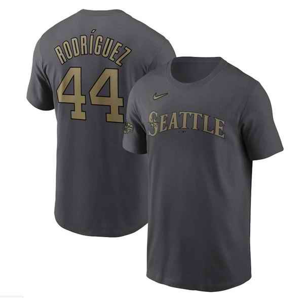 Men's Seattle Mariners #44 Julio Rodr'guez 2022 All-Star Charcoal T-Shirt