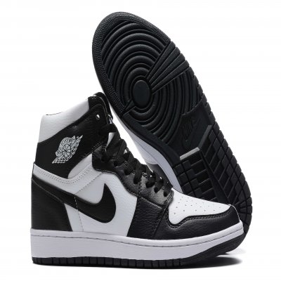 Men's Running Weapon Air Jordan 1 Black White Shoes 0407