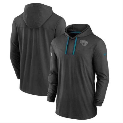 Men's Jacksonville Jaguars Black Sideline Pop Performance Pullover Long Sleeve Hoodie T-Shirt