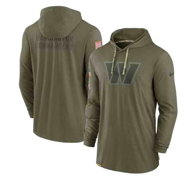 Men's Washington Commanders 2022 Olive Salute to Service Tonal Pullover Hoodie