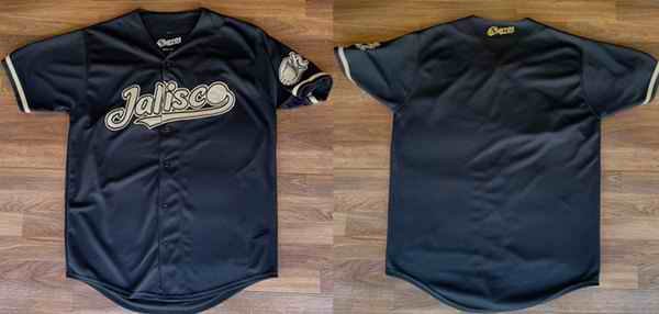 Men's Charros de Jalisco Blank Black Stitched Baseball Jersey