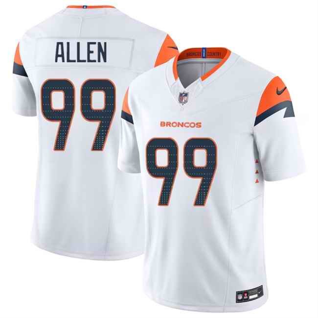 Men's Denver Broncos #99 Zach Allen White 2024 F.U.S.E. Vapor Limited Stitched Football Jersey