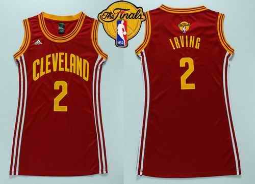 Cavaliers #2 Kyrie Irving Red The Finals Patch Women's Dress Stitched NBA Jersey