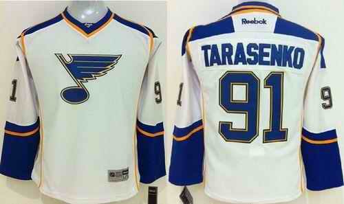 Blues #91 Vladimir Tarasenko White Stitched Youth NHL Jersey