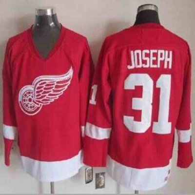 Red Wings #31 Curtis Joseph Red CCM Throwback Stitched NHL Jersey