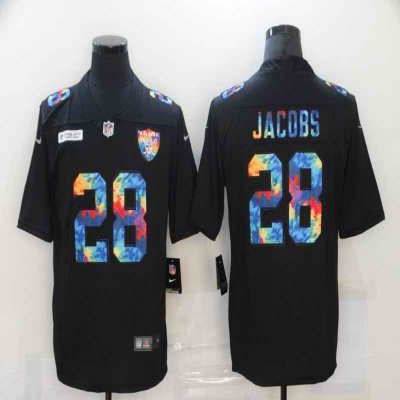 Men's Las Vegas Raiders #28 Josh Jacobs 2020 Black Crucial Catch Limited Stitched Jersey