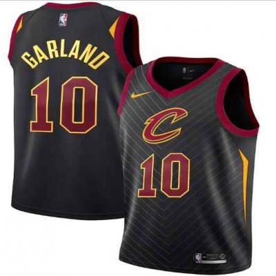 Men's Cleveland Cavaliers #10 Darius Garland Black Statement Edition Swingman Stitched Jersey