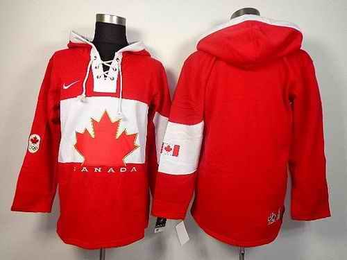 Olympic CA. Blank Red Sawyer Hooded Sweatshirt Stitched NHL Jersey