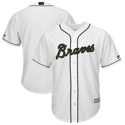 Men's Atlanta Braves Blank White 2018 Memorial Day Cool Base Stitched MLB Jersey