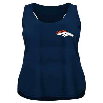 Women's Denver Broncos Navy Tank Top (Run Small)