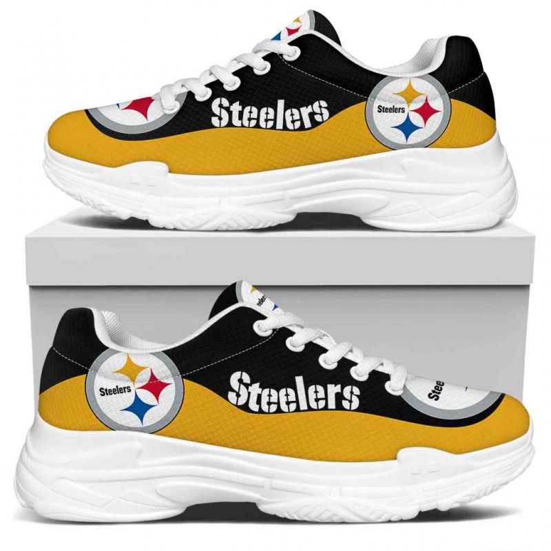 Women's Pittsburgh Steelers Edition Chunky Sneakers With Line 003