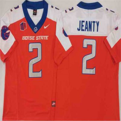 Men's Boise State Broncos #2 Ashton Jeanty Orange/White 2024 F.U.S.E. Vapor Limited Stitched Football Jersey