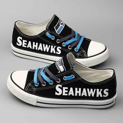 Women's NFL Seattle Seahawks Repeat Print Low Top Sneakers 001