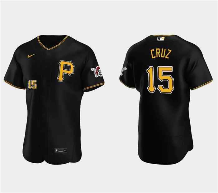 Men's Pittsburgh Pirates #15 Oneil Cruz Black Flex Base Stitched Baseball Jersey