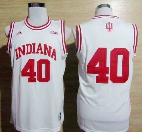 Hoosiers #40 Cody Zeller White Basketball Stitched NCAA Jersey