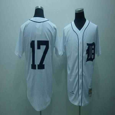 Mitchell and Ness Tigers #17 Denny McLain Stitched White Throwback MLB Jersey