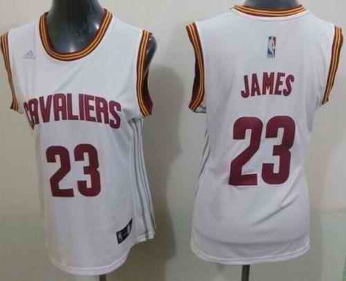 Cavaliers #23 LeBron James White Women's Home Stitched NBA Jersey