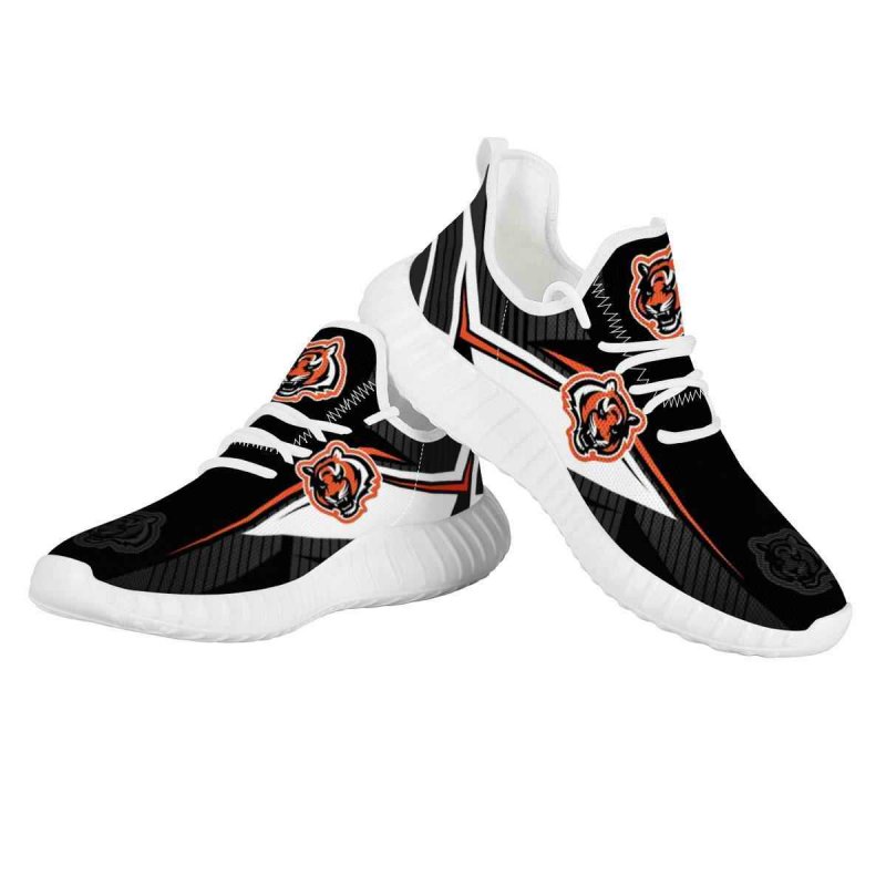 Women's Cincinnati Bengals Mesh Knit Sneakers/Shoes 003