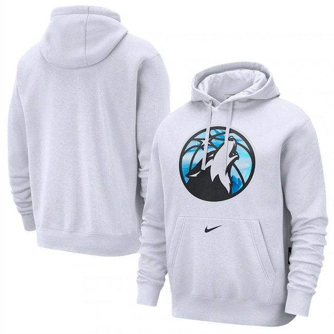 Men's Minnesota Timberwolves White 2024/25 City Edition Essential Club Pullover Hoodie