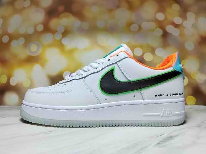 Women's Air Force 1 White/Orange Shoes 0170