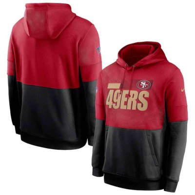 Men's San Francisco 49ers Scarlet/Black Sideline Impact Lockup Performance Pullover Hoodie