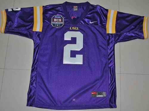 LSU Tigers #2 Rueben Randle Purple 2012 BCS Championship Patch Stitched NCAA Jersey