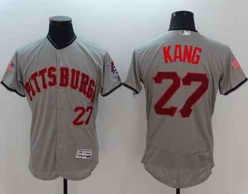 Pirates #27 Jung-ho Kang Grey Fashion Stars & Stripes Flexbase Authentic Stitched MLB Jersey