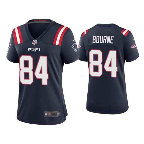 Women's New England Patriots #84 Kendrick Bourne Navy Vapor Untouchable Limited Stitched Jersey